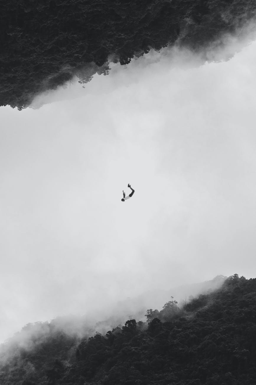 a person falling from the sky