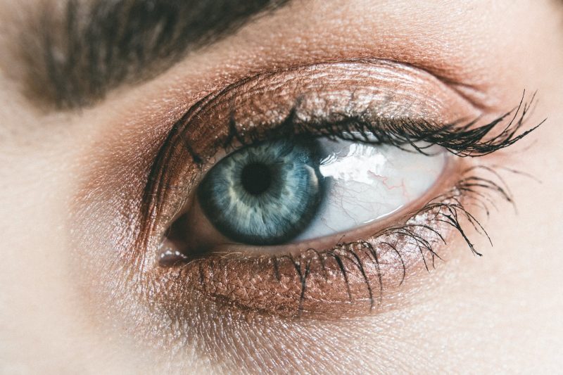 close up of a blue eye