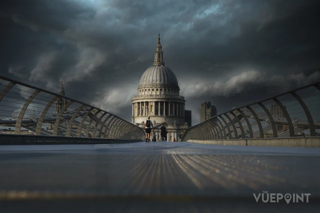 St Paul's Cathedral seen along the Millennium Bridge